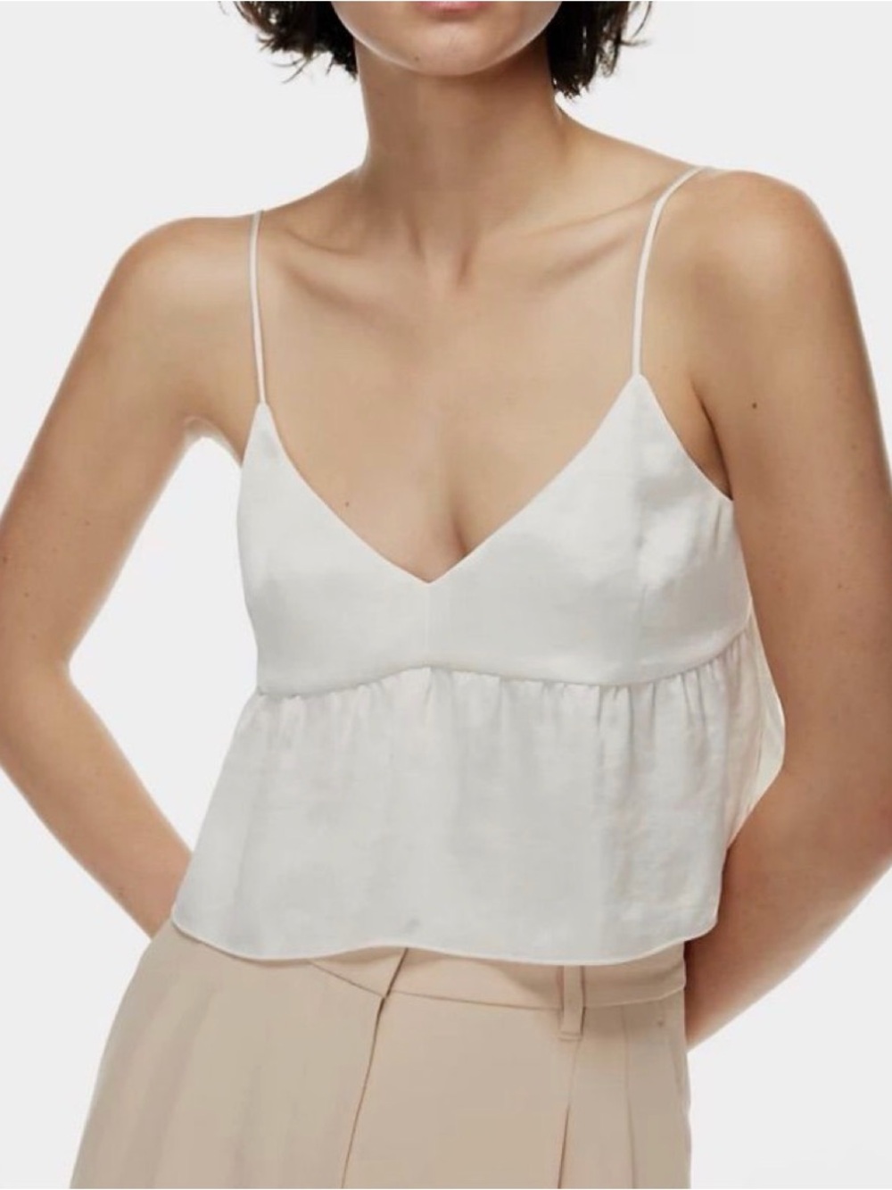 Aritzia Wilfred Free Lover White Cami